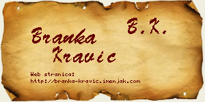 Branka Kravić vizit kartica